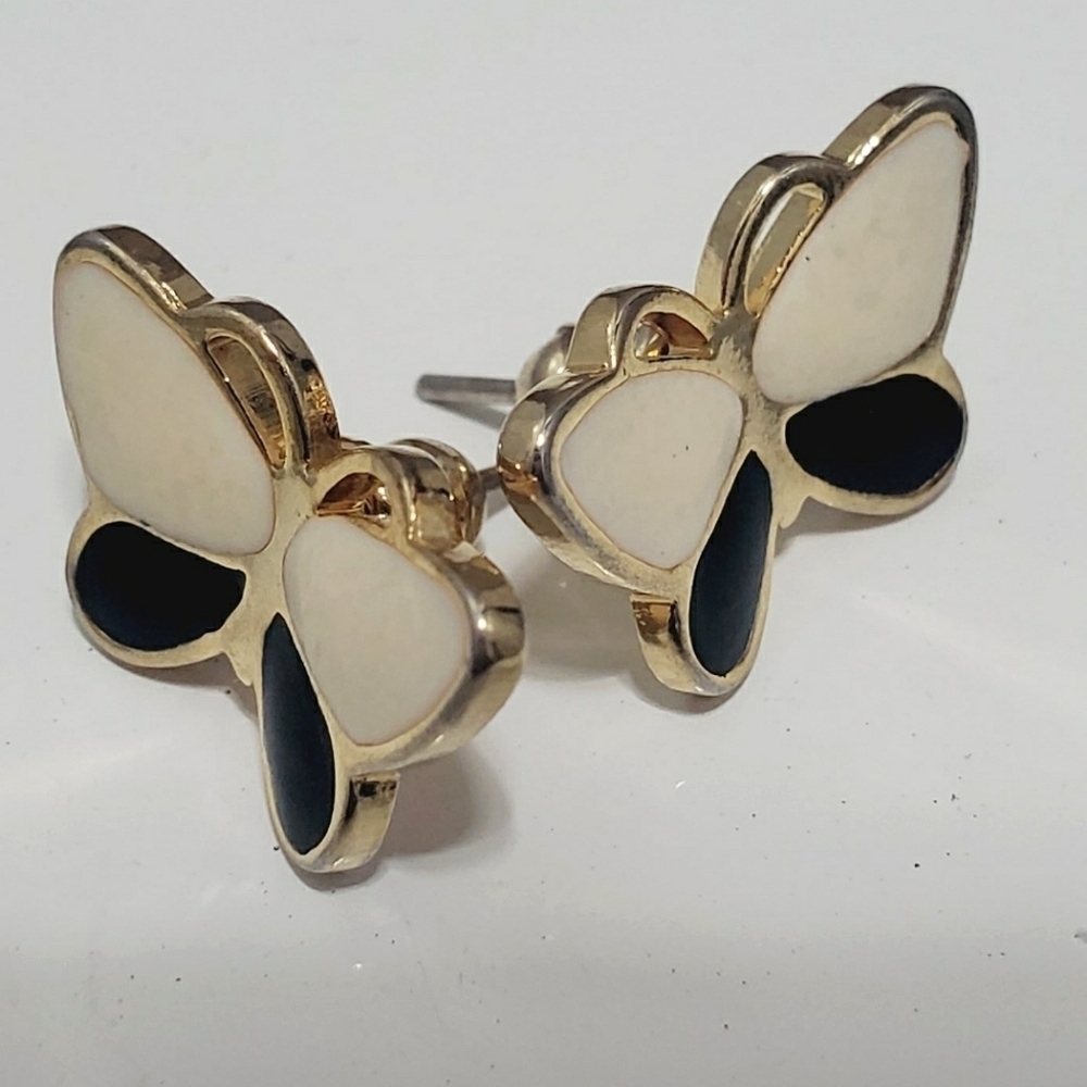 4/20 White Gold Butterfly Stud Earrings.Butterfly Pearl Earring. 🌴